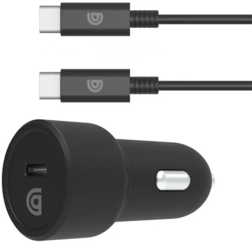 Griffin Single Port 15W USB-C Car Charger + USB-C Cable (GP-088-BLK)