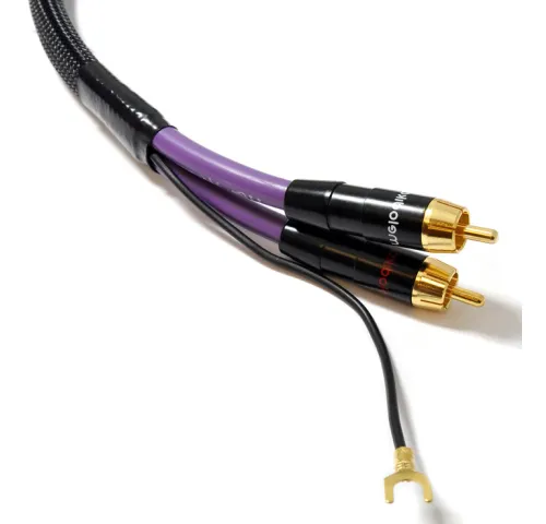 Melodika Purple 2xRCA PHONO cable for a turntable with a grounding wire, length 1m (MDPH10)