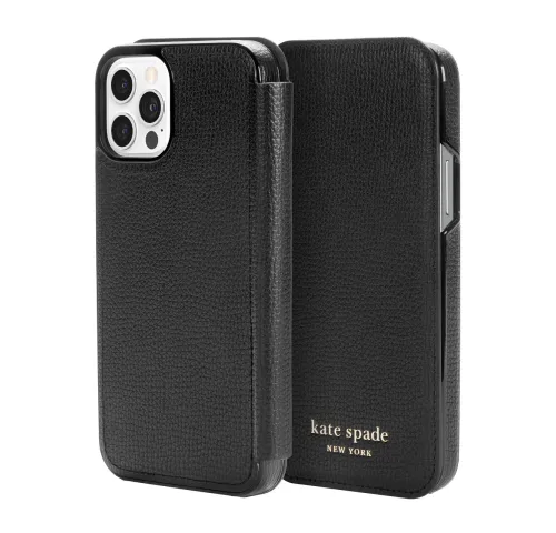 Kate Spade New York Folio Case for iPhone 12 & 12 Pro (KSIPH-169-BLKC)