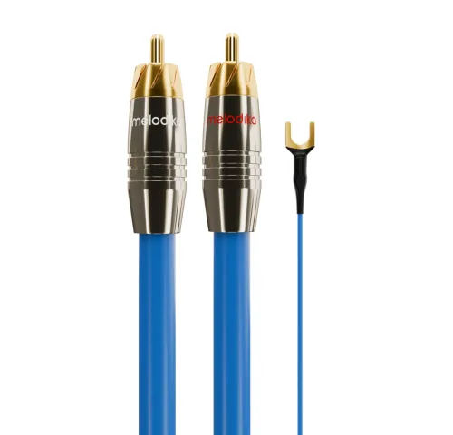 Melodika Sky Blue SBPH10 Phono cable 2xRCA - 2xRCA with ground wire - 1m (SBPH10)