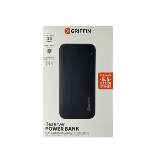 Griffin Портативний акумулятор Griffin 20,000mAh Power Bank - Black (GP-149-BLK (w/t VAT))